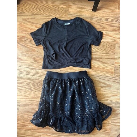 Cat & Jack Other - Girls Black Activewear Set All in Motion Top + Cat & Jack Skirt Size 4/5